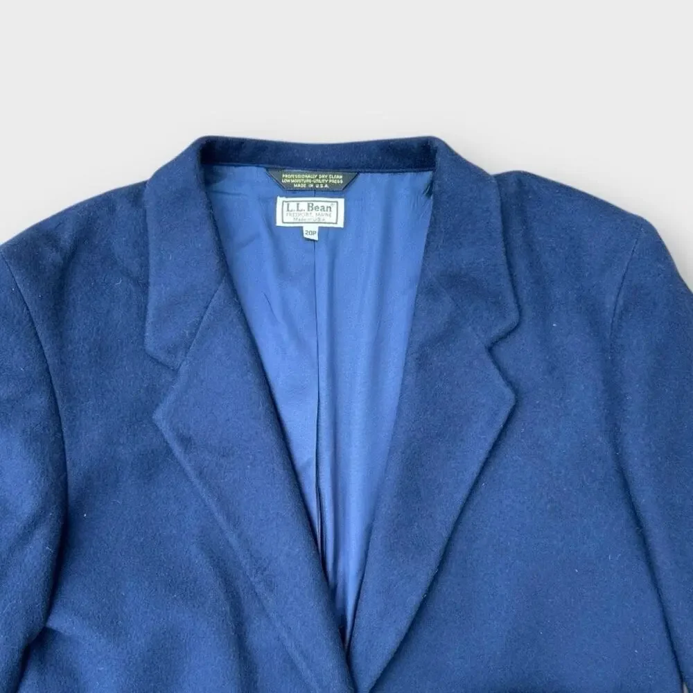 Vintage L.L. Bean Wool Blazer Navy Blue Women's sz 20P Single Button Preppy Chic - Picture 6 of 10
